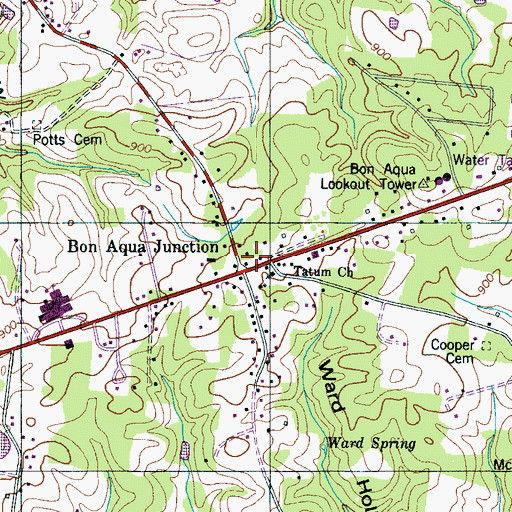 Topographic Map of Lyles Post Office, TN