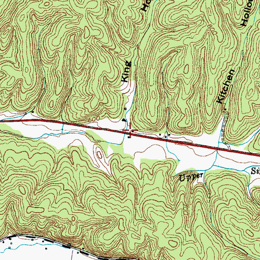 Topographic Map of Pleasantville Post Office, TN