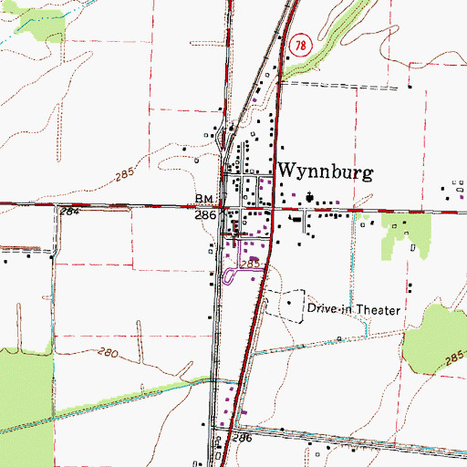 Topographic Map of Wynnburg Post Office, TN