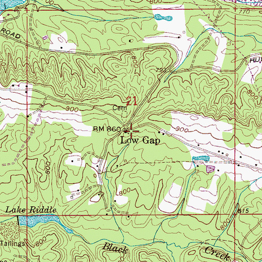 Topographic Map of Low Gap United Methodist Church, AL