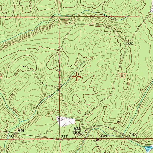 Topographic Map of Margaret Mine, AL