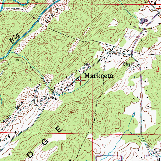 Topographic Map of Marketta Baptist Church, AL