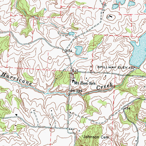 Topographic Map of Mount Zion Church, TN
