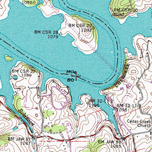 Topographic Map of Bright Ferry (historical), TN