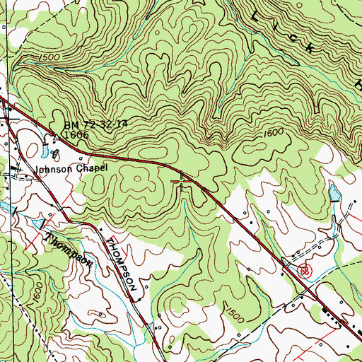 Topographic Map of Grandview Post Office, TN
