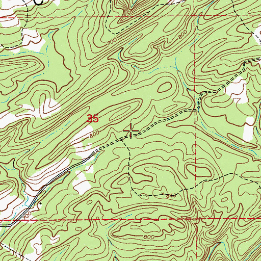 Topographic Map of Mount Castle School (historical), AL