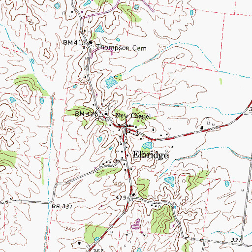 Topographic Map of Elbridge Post Office, TN