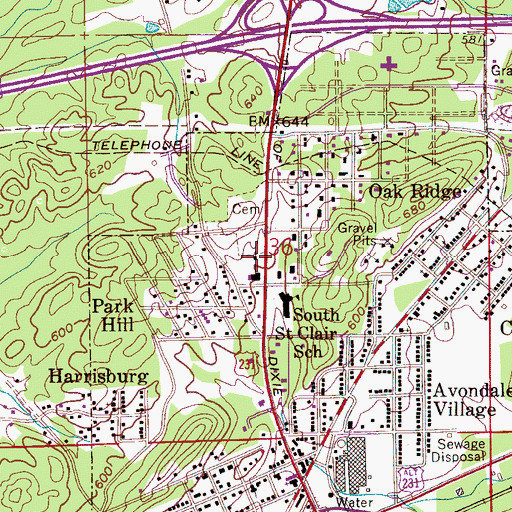 Topographic Map of Mount Zion Freewill Baptist Church, AL