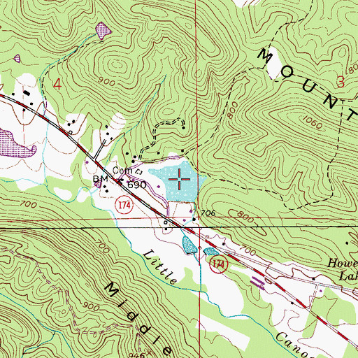 Topographic Map of Mountain View Lake, AL