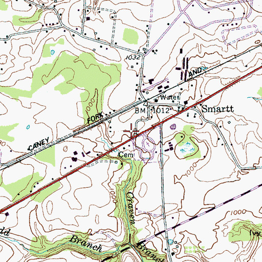 Topographic Map of Smartt Post Office, TN