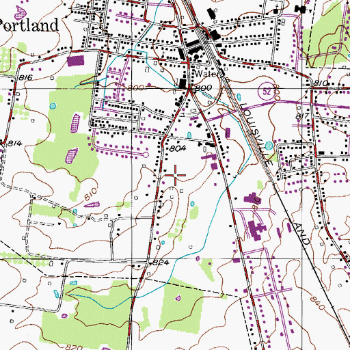 Topographic Map of Portland Post Office, TN