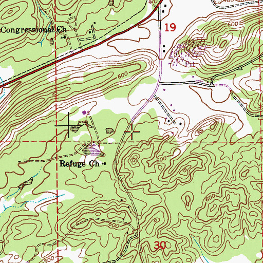 Topographic Map of Newport Church (historical), AL