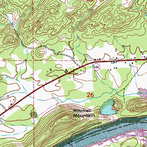 Topographic Map of Oak Grove Church, AL