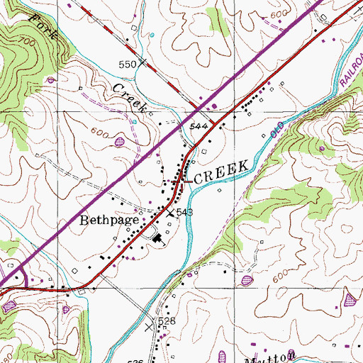 Topographic Map of Bethpage Post Office, TN