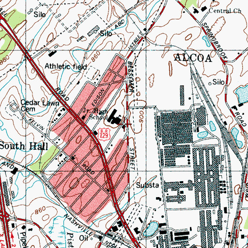 Topographic Map of Rest Haven Baptist Church, TN