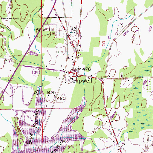 Topographic Map of Pell City Civic Center, AL