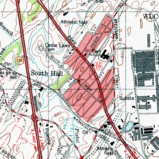Topographic Map of Robison Chapel Cumberland Presbyterian Church, TN