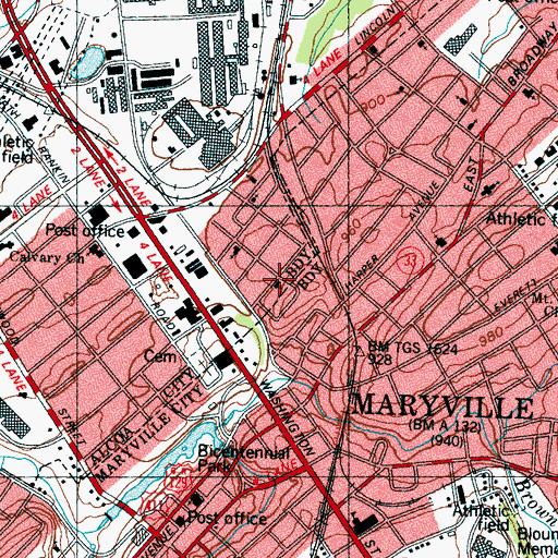 Topographic Map of Saint John Baptist Church, TN
