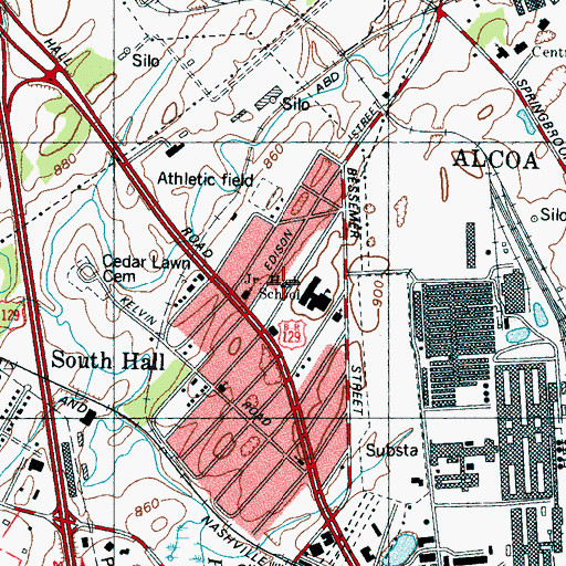 Topographic Map of Saint Peter Primitive Baptist Church, TN