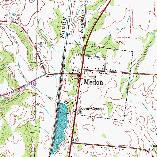 Topographic Map of Medon Post Office, TN