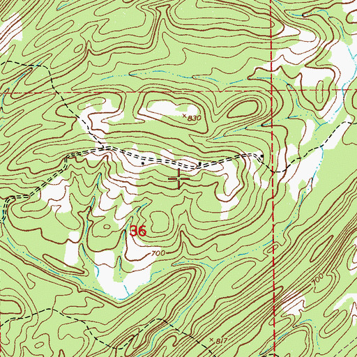 Topographic Map of Pilgrims Rest Church (historical), AL