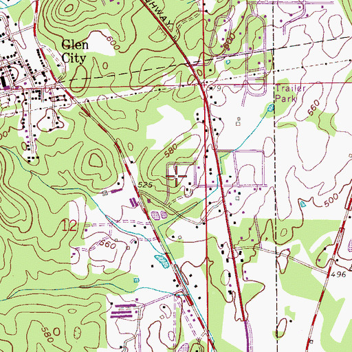 Topographic Map of Pine Orchard, AL