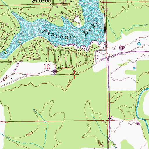 Topographic Map of Pinedale Shores Church, AL