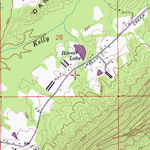Topographic Map of Poplar Grove School (historical), AL