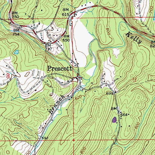 Topographic Map of Prescott Church, AL