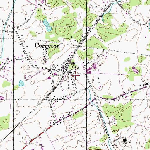 Topographic Map of Corryton Post Office, TN