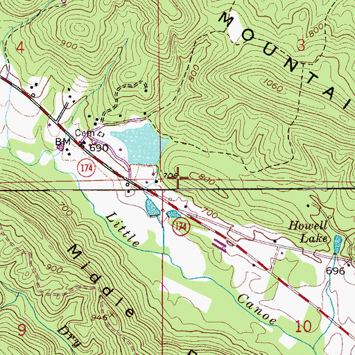 Topographic Map of Rehoba School (historical), AL