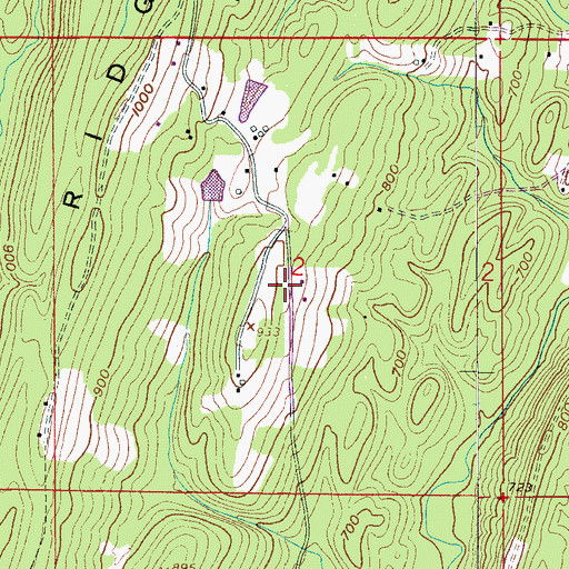 Topographic Map of Reids School (historical), AL