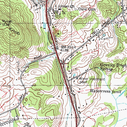 Topographic Map of Preston (historical), TN