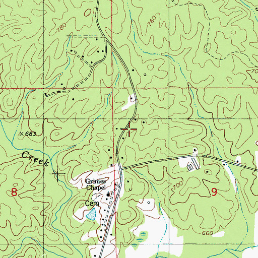 Topographic Map of Saint Clair County Courthouse, AL