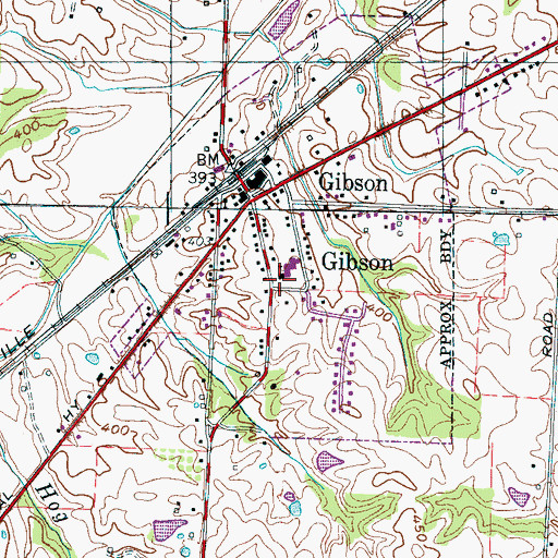 Topographic Map of Gibson Post Office, TN