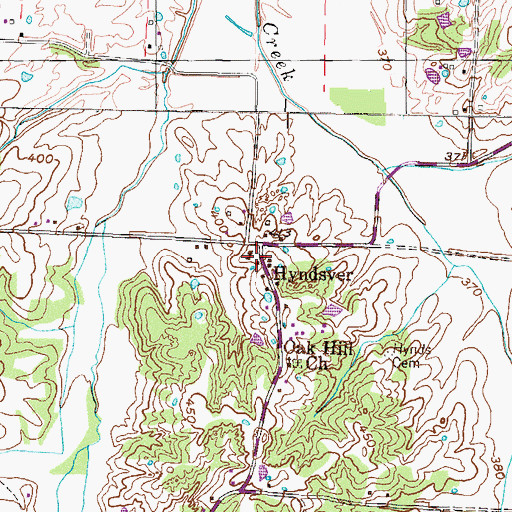 Topographic Map of Hyndsver Post Office (historical), TN