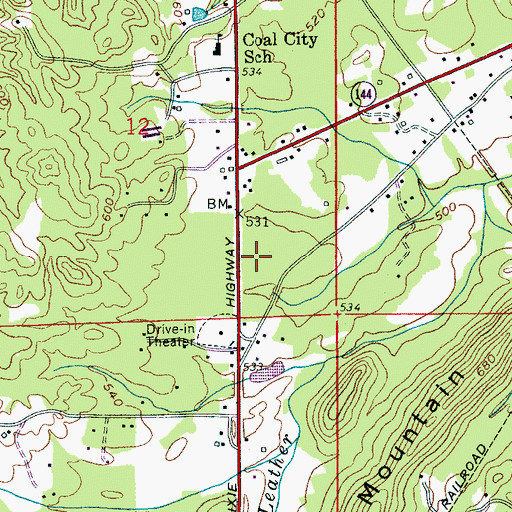 Topographic Map of Saint Clair Memorial Gardens, AL