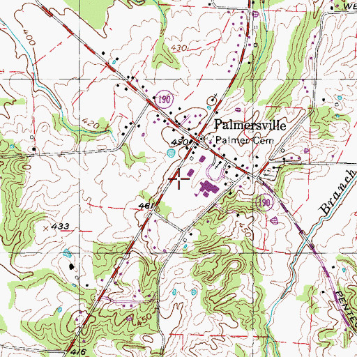 Topographic Map of Palmersville Post Office, TN