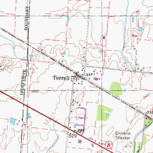 Topographic Map of Terrell Post Office (historical), TN