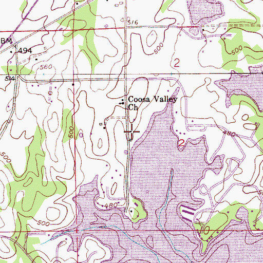 Topographic Map of Saint Clair Shores, AL