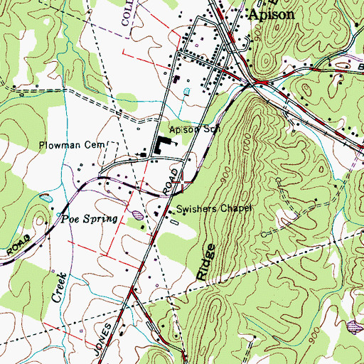Topographic Map of Apison Post Office, TN