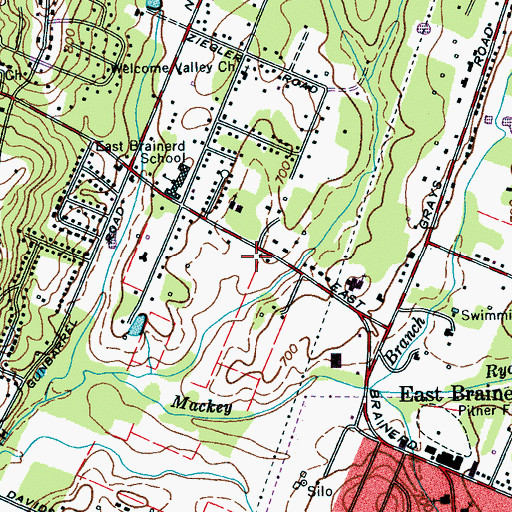 Topographic Map of Chickamauga Post Office, TN