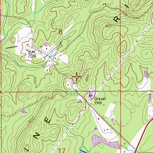 Topographic Map of Shady Acres, AL