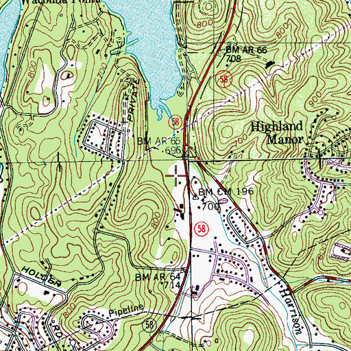 Topographic Map of Harrison Post Office, TN