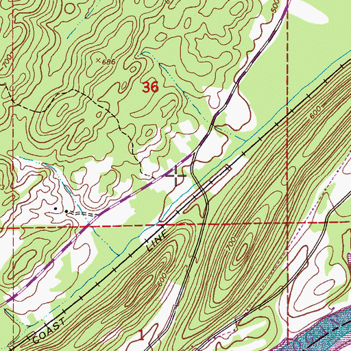 Topographic Map of Singleton (historical), AL