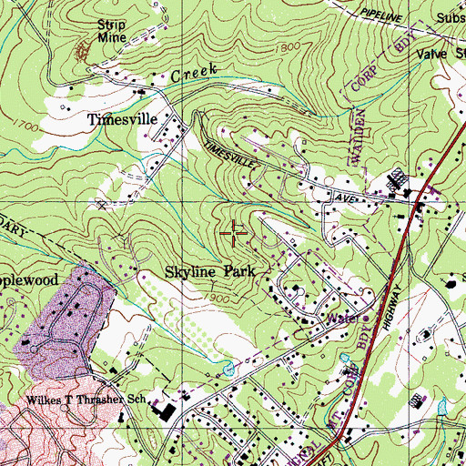 Topographic Map of Richard Lewis Number Eight Mine, TN