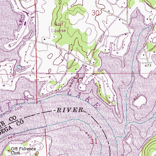Topographic Map of Skippers Cove, AL