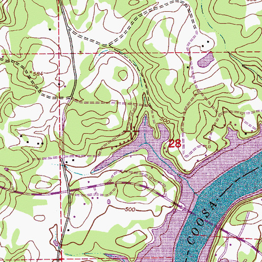 Topographic Map of Stemley Cove, AL
