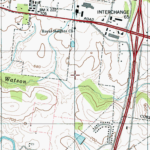 Topographic Map of Franklin Post Office, TN