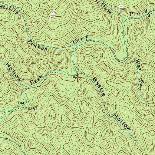 Topographic Map of Camp Rock Campsite, TN